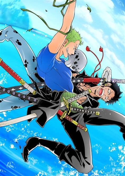 Pirate Hunter Roronoa Zoro Trafalgar D Water Law One Piece Anime Couples Manga Cute Anime