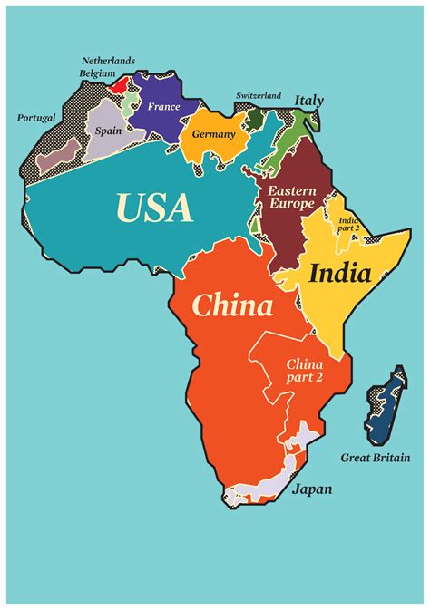 The map of africa at the top of this page includes most of the mediterranean sea and portions of southern africa is a continent south of europe, between the atlantic ocean and the indian ocean. The true size of Africa | Inside | Out