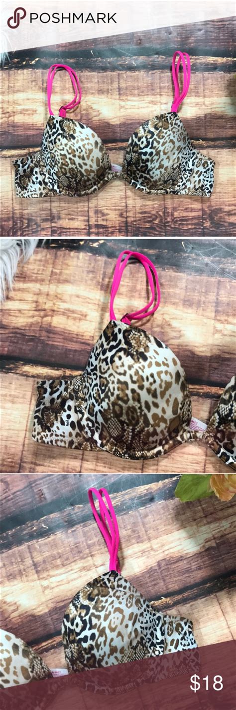 VS PINK Leopard Print Snakeskin Bra B Pink Leopard Print Fashion Tips Pink Leopard