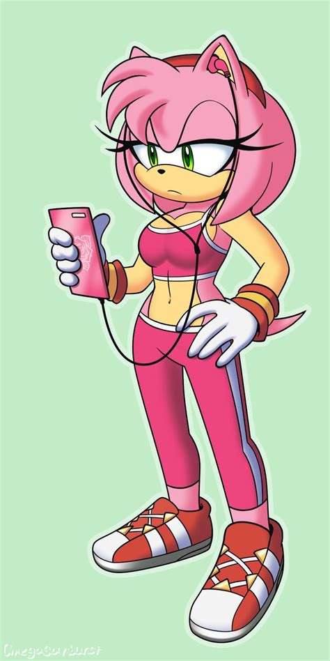 Amyfit By Omegasunburst On Deviantart Amy Rose Sonic And Amy Amy The Hedgehog