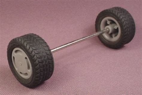 Playmobil 2 Black Rubber Wheels On Axle For Car 3739 30 82 190 Rons