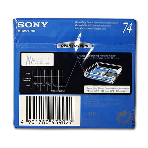 Sony Minidisc Shock Blue 74 Minutes Retro Style Media