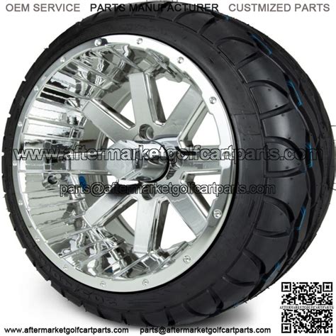 14 Assault Chrome Golf Cart Wheels And Radial Tires 20540 14 The