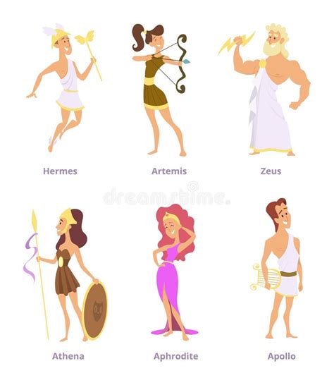 Olympian Greek Gods Set Hera Dionysus Zeus Demetra Hermes Ares