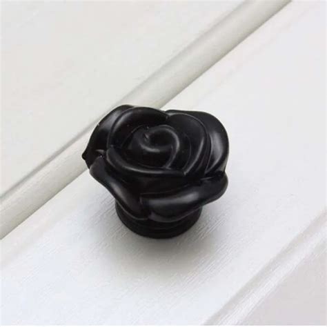Black Rose Knobs Wardrobe Base With Knob Kitchen Cabinet Pulls Drawer