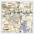 Reno road map, highway Reno NV city and surrounding area