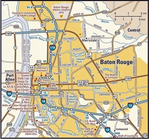 Baton Rouge Area Map Available As Framed Prints Photos Wall Art And