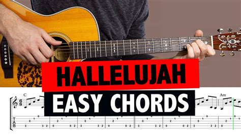 Hallelujah Leonard Cohen Easy Fingerpicking Guitar Tutorial Chords Youtube