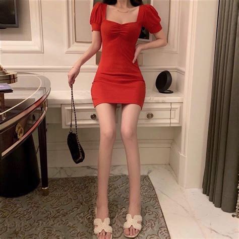 Korean Sexy Mini Bodycon Short Sleeve Plain Dress Shopee Philippines