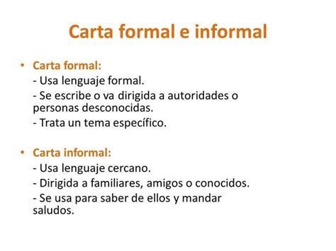 Carta Formal E Informal En Carta Formal E Informal Carta Formal