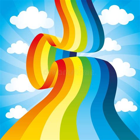 Beautiful Rainbow And Clouds Stock Vector Illustration Of Colorful