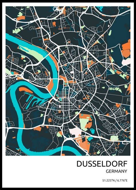 Dusseldorf City Map City Maps Design City Maps Map