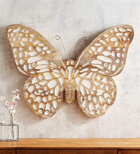 Buy Brown Mango Wood Butterfly Wall Art By Wooden Mood Online Wooden
