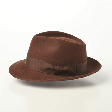 時谷堂百貨 フェルトハット レッター Fur Felt Fedora（ファーフェルト フェドラ） ブラウン 帽子