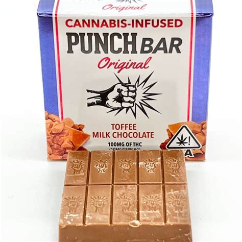 Punch Bar Toffee Milk Chocolate Original 100mg Thc
