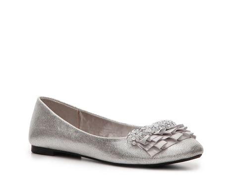 Silver Flats Womens Evening Shoes Silver Wedding Shoes Bridesmaid Shoes