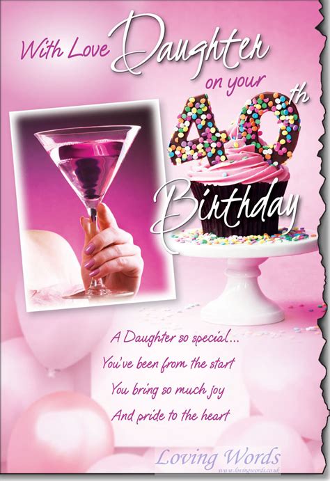 Clean 40th Birthday Card Daughter Awesome Happy Birthday
