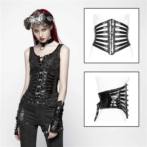 Punk Rave Spiky Pvc Corset Strangelove