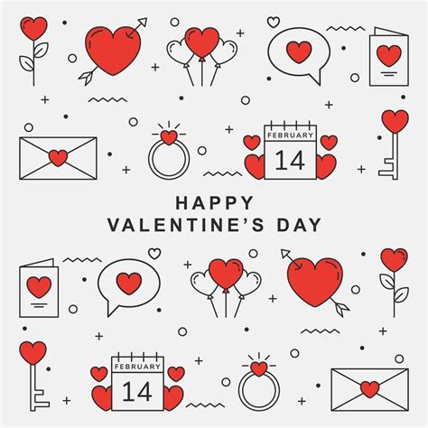 Set Of Valentines Day Icon On White Background 12581813 Vector Art At Vecteezy