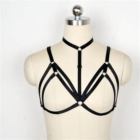 Sexy Fashion Lingerie Harness Cage Bra 90 S Cupless Lingerie Women Body Harness Belt Harness