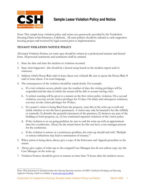 Tenant Lease Violation Warning Letter How To Write A Tenant Lease