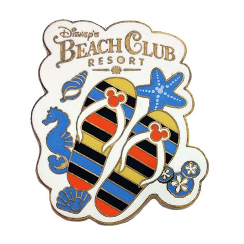 Your Wdw Store Disney Beach Club Resort Pin Mickey Flip Flops Logo