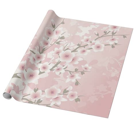 Cherry Blossom Apricot Vintage Floral Pastel Wrapping Paper Zazzle