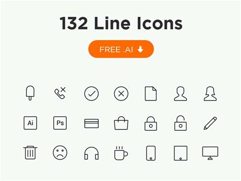 132 Free Line Icons Designermill