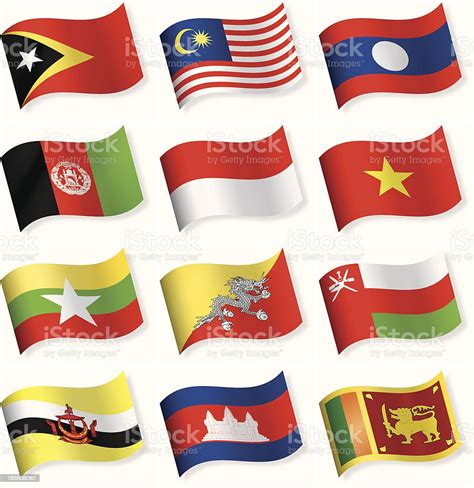 Forma Donda Flags Collezione Iconasia Immagini Vettoriali Stock E