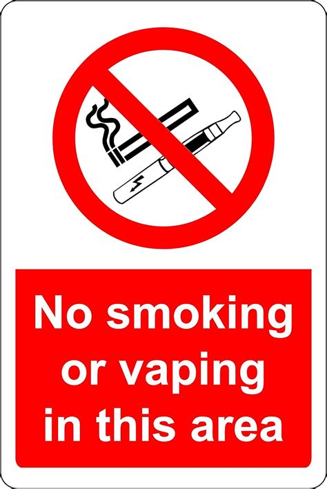No Smoking Or Vaping In This Area Safety Sign Self Adhesive Sticker