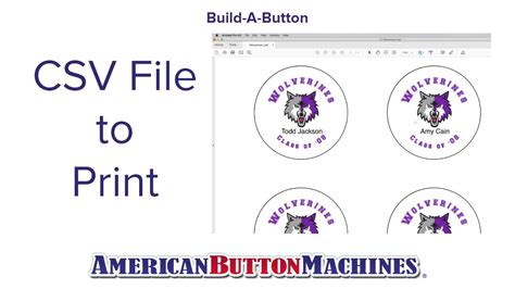 Csv File To Print Build A Button Button Maker Software American