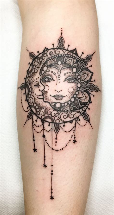 50 Meaningful And Beautiful Sun And Moon Tattoos Sun