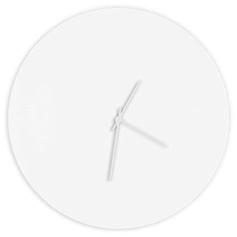 Minimalist White Clock Whiteout White Circle Clock Contemporary Metal