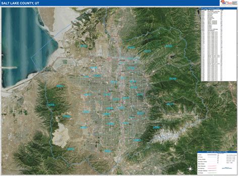 Check spelling or type a new query. Salt Lake County, UT Wall Map Satellite ZIP Style by ...