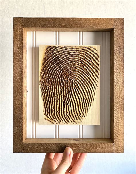 Custom Fingerprint Wood Sign Fingerprint Art In Memory Of Etsy