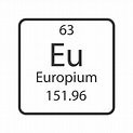 símbolo del europio. elemento químico de la tabla periódica ...