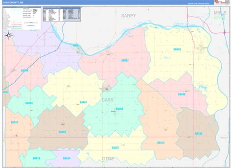 Cass County Ne Wall Map Color Cast Style By Marketmaps Mapsales