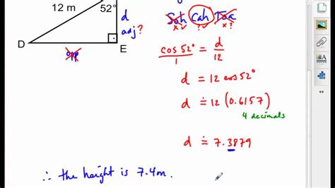 The length of the hypotenuse, line segment gh, in triangle gjh measures 6 cm. MPM2D - Trigonometry - Solving Right Triangles - YouTube