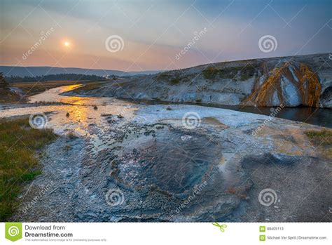 Bubbling Hot Spring In Yellowstone National Park Stock Image Image Of