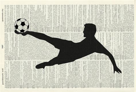 Football Player Art Print Sport Art Vintage Art Print