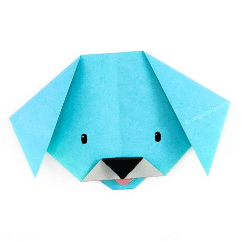 How To Fold An Easy Origami Dog Face Folding Instructions Origami Guide