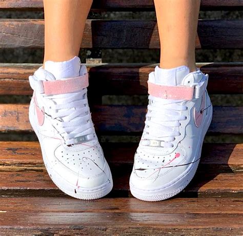 Nike air force 1 one beige. Nike Air Force One Custom MID Glitter Rosa | Lillylab ...
