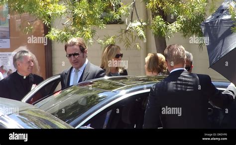 Frank Stallone Leaving The Funeral Of Sage Stallone At St Martin Of