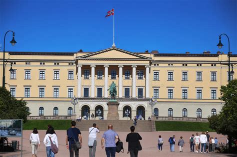 Oslo Norway â€“ August 17 2016 Tourist Visit The Royal Palace