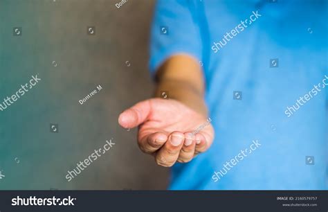 Close Mans Hand Showing Cupped Hand Stock Photo 2160579757 Shutterstock