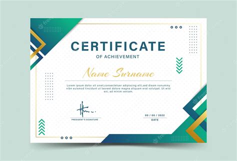 Premium Vector Green And Gold Geometric Effect Achievement