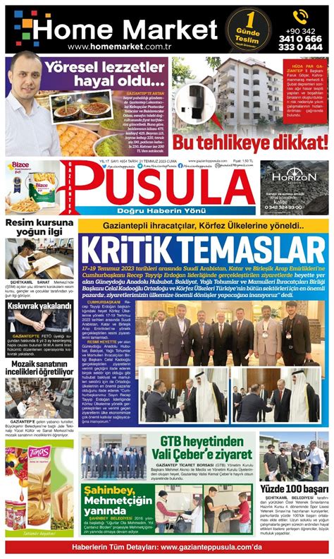 Gaziantep Pusula on Twitter Gazetemizin bugünkü 1 sayfası https t