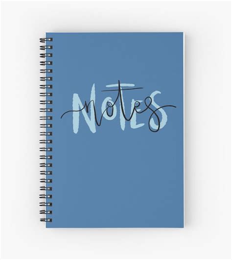 Notes Blue Spiral Notebook by Ellie's Illustration | Notebook, Spiral notebook, Notes