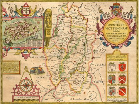 Antique Map Of Nottinghamshire By Speed J Sanderus Antique Maps