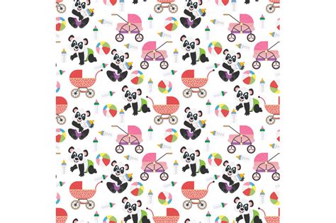 Pattern Of Baby Panda By Curutdesign Thehungryjpeg